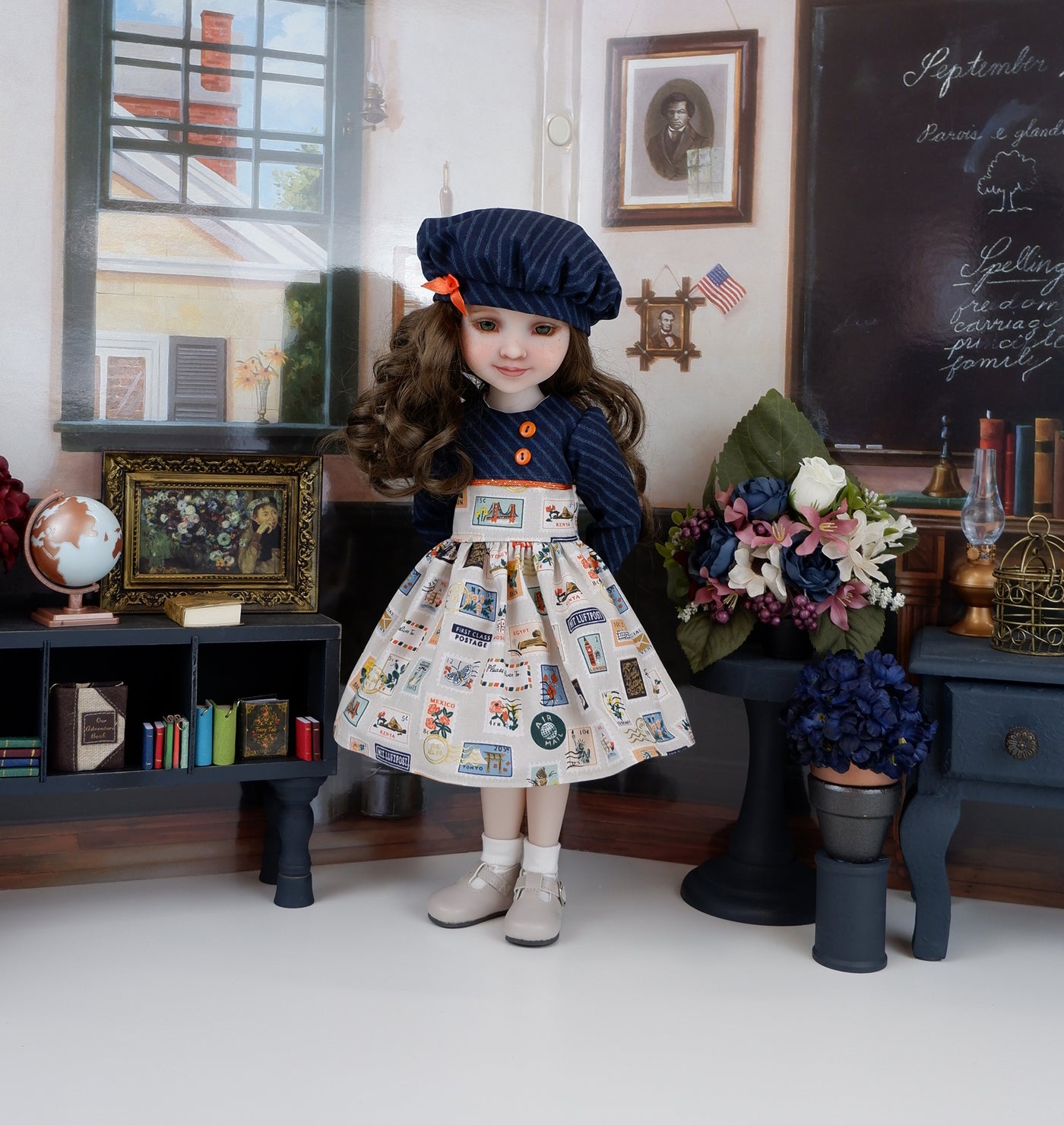 Stamp Collecting - dress and shoes for Ruby Red Fashion Friends doll