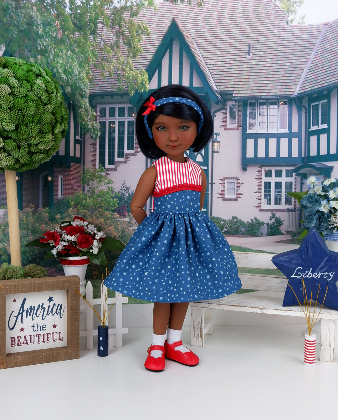 Stars & Stripes - dress with shoes for Ruby Red Fashion Friends doll