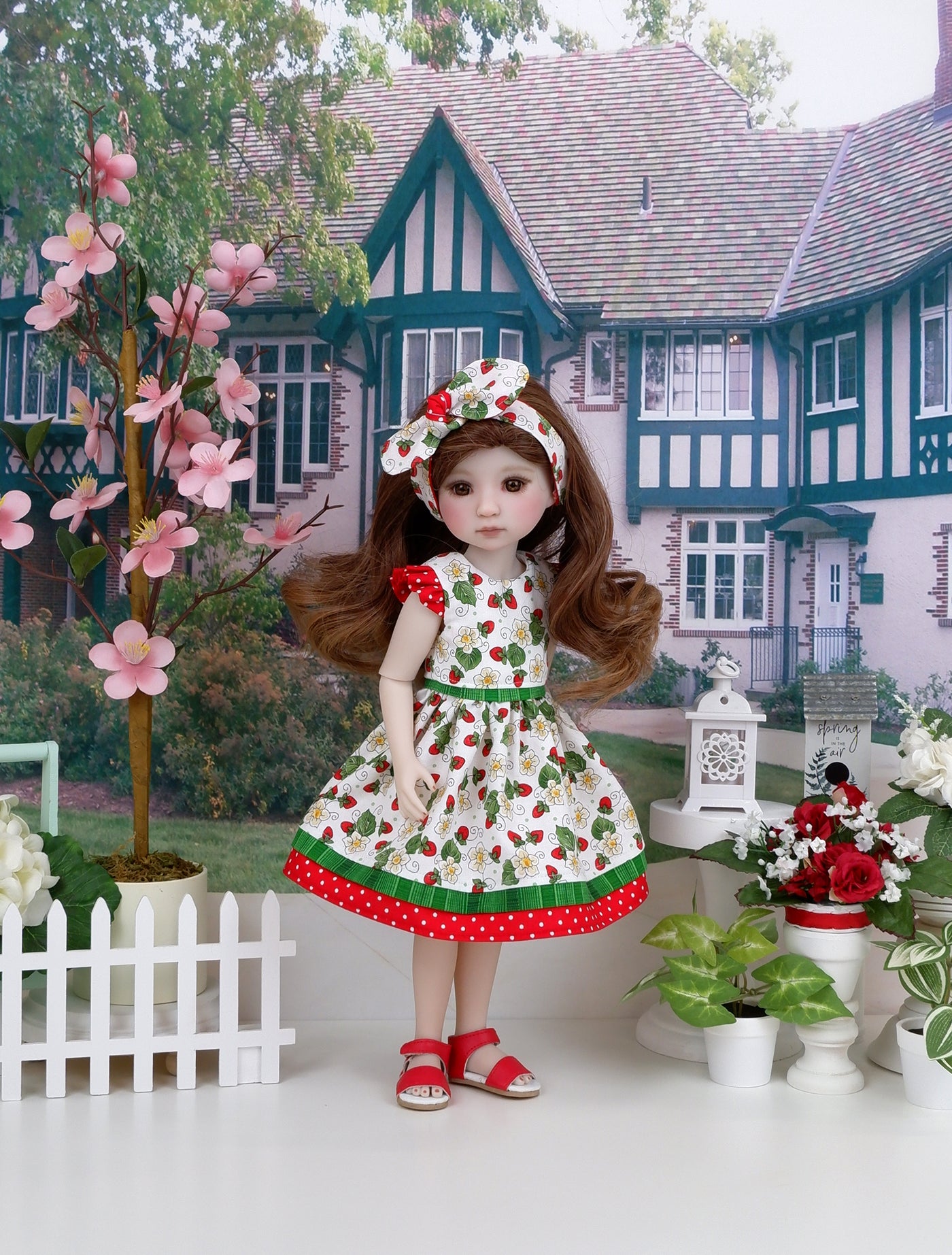 Strawberry Patch - dress with shoes for Ruby Red Fashion Friends doll