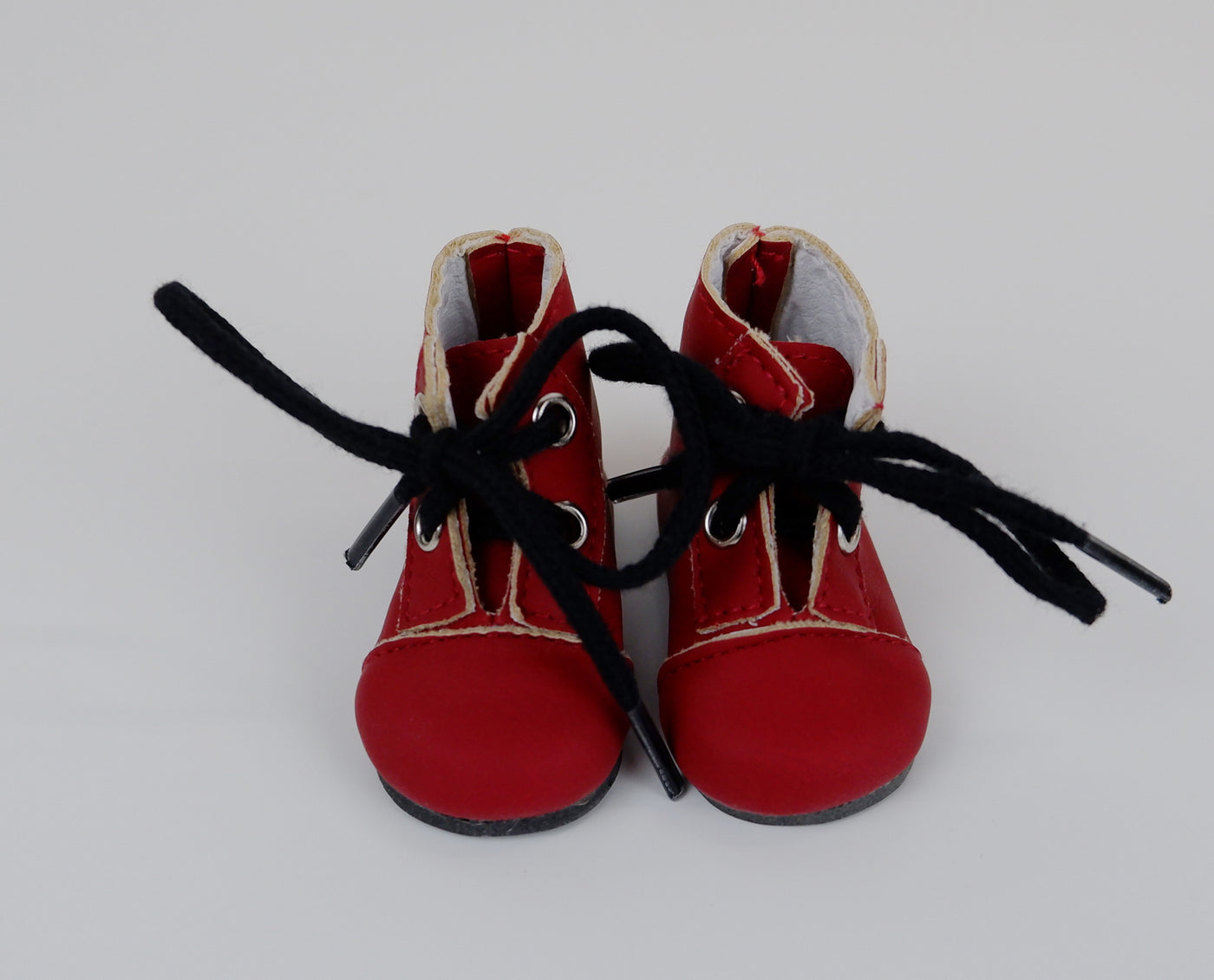 Ankle Lace Up Boots - Matte Crimson