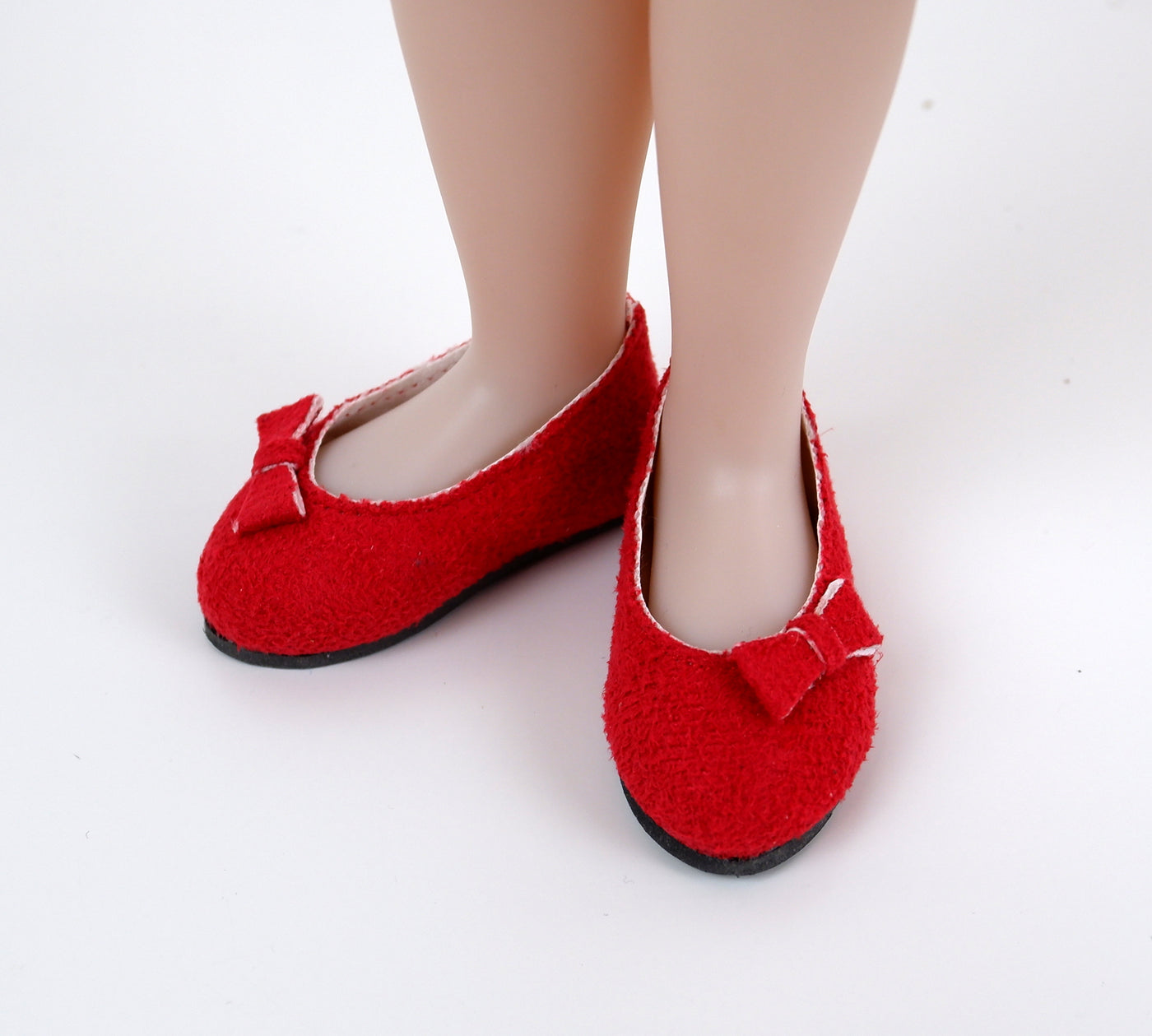 Bow Toe Ballet Flats - Suede Lipstick Red