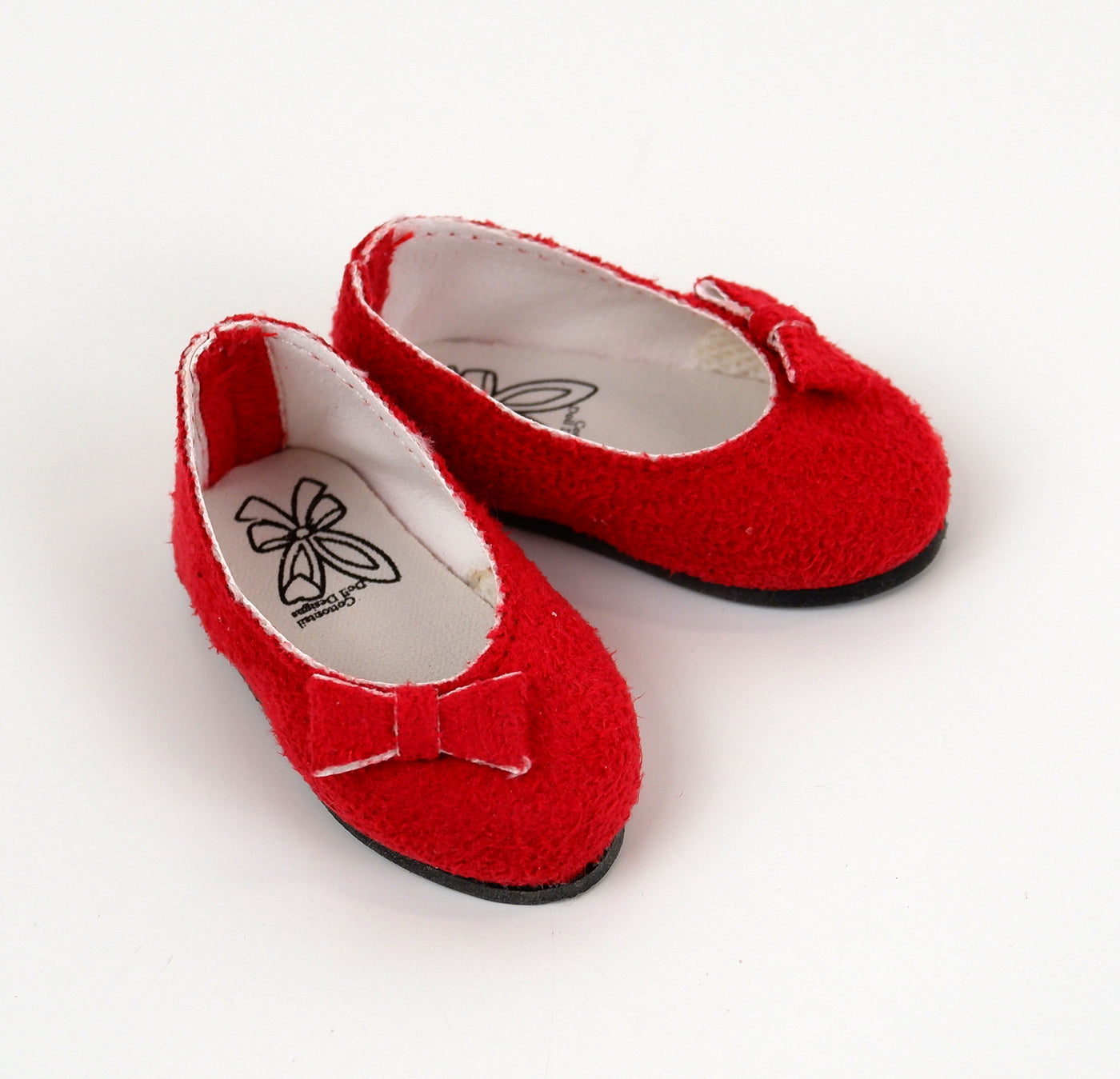 Bow Toe Ballet Flats - Suede Lipstick Red