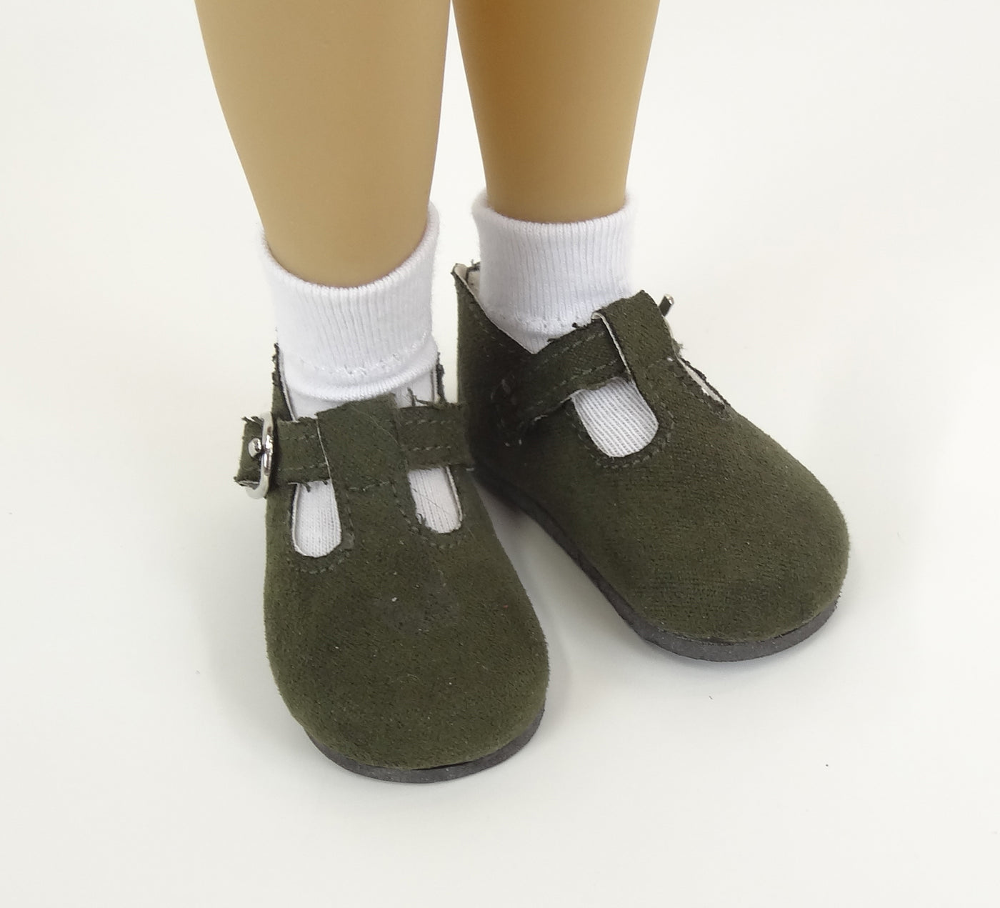 FACTORY SECONDS T-strap Dress Shoes - Suede Moss Green