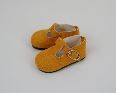 T-Strap Dress Shoes - Suede Mustard