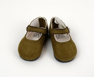 Simple Mary Jane Shoes - Suede Olive