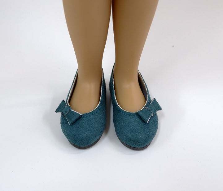 Bow Toe Ballet Flats - Suede Pine