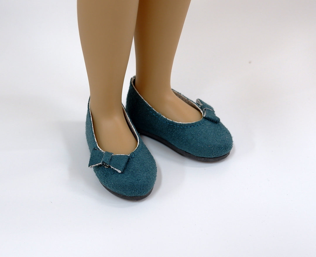 Bow Toe Ballet Flats - Suede Pine