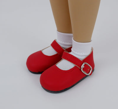 Simple Mary Jane Shoes - Matte Ruby