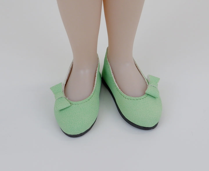 Bow Toe Ballet Flats - Suede Spearmint