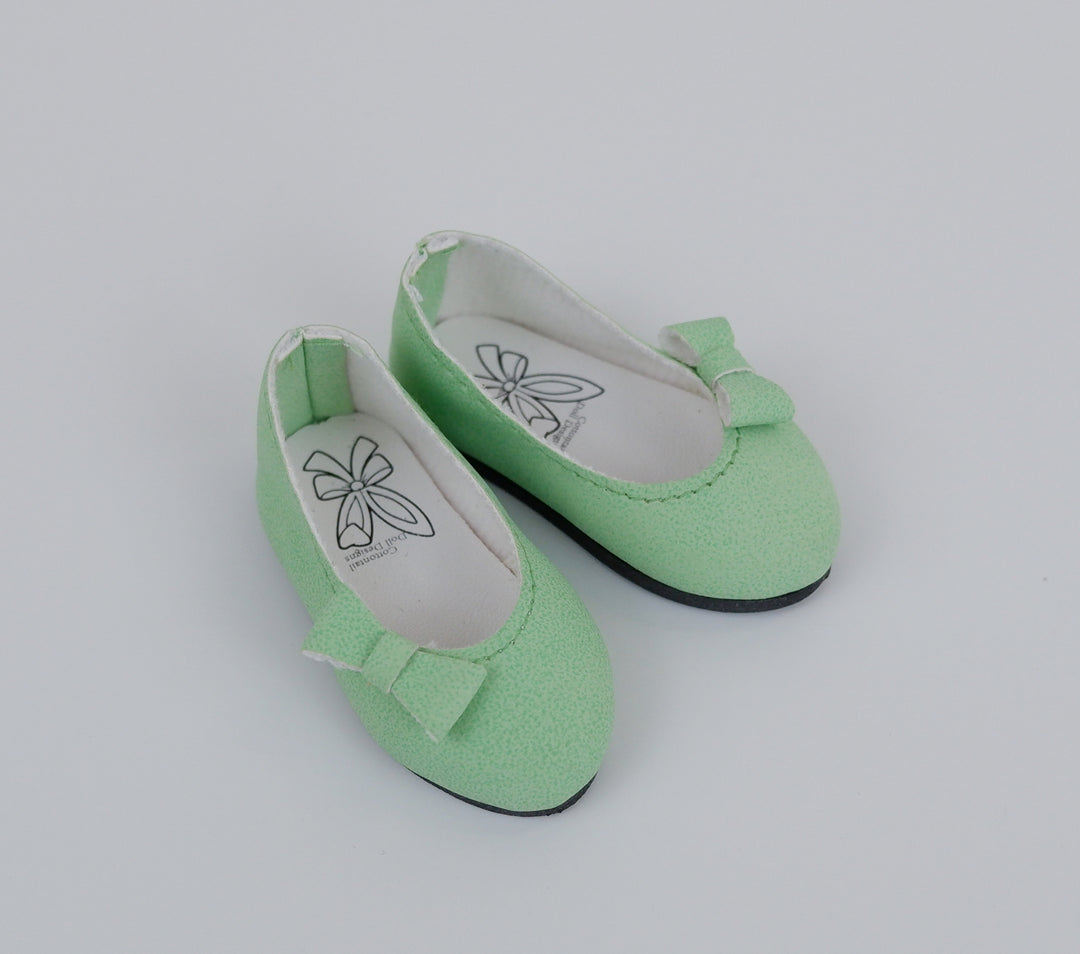 Bow Toe Ballet Flats - Suede Spearmint