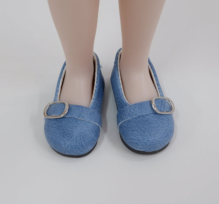 Buckle Ballet Flats - Weathered Stone Blue