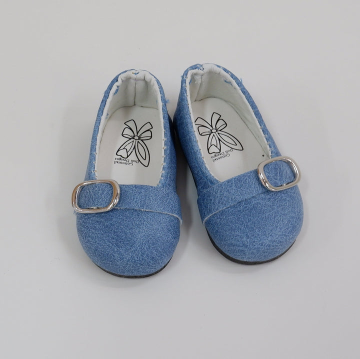 Buckle Ballet Flats - Weathered Stone Blue