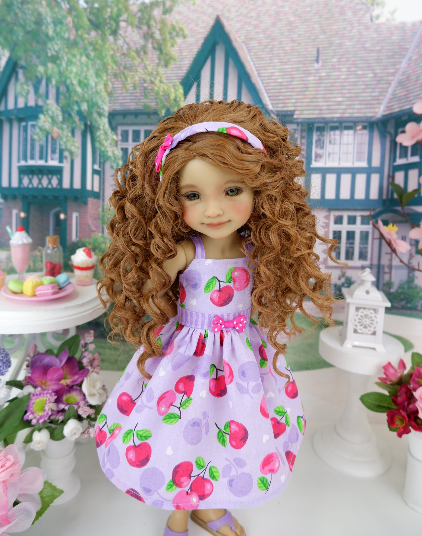 Summer Cherries - dress with shoes for Ruby Red Fashion Friends doll
