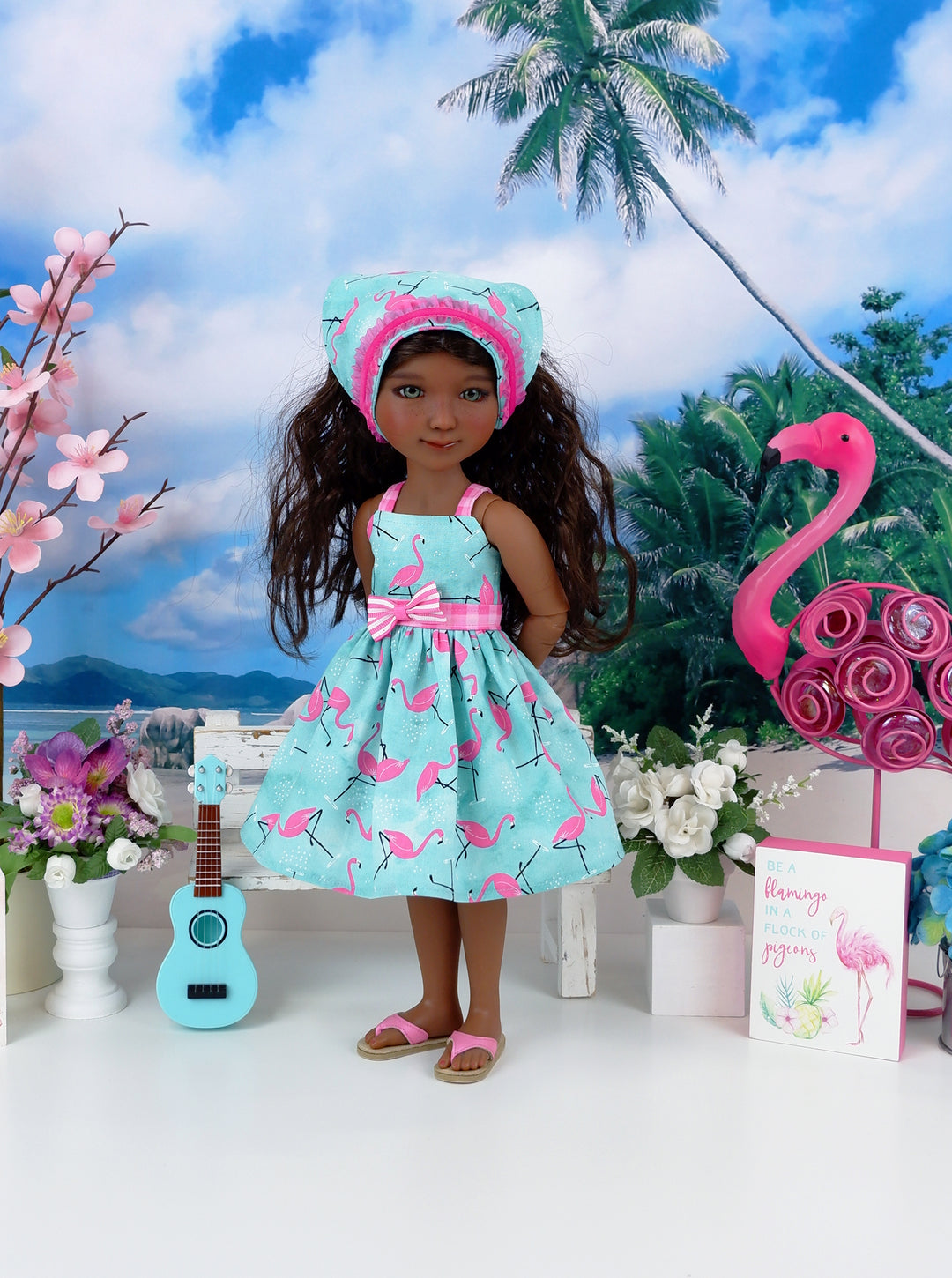 Summer Flamingo - dress with shoes for Ruby Red Fashion Friends doll