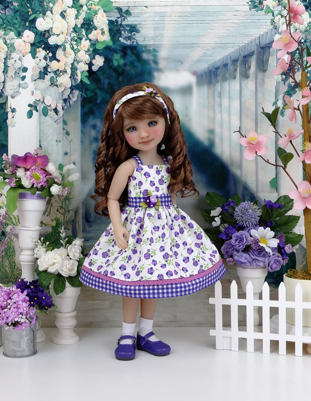 Summer Pansies - dress with shoes for Ruby Red Fashion Friends doll