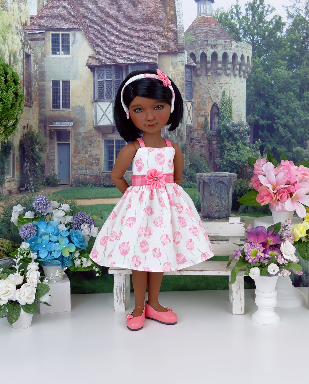 Summer Tulips - dress with shoes for Ruby Red Fashion Friends doll