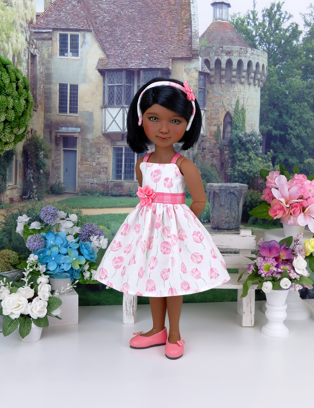 Summer Tulips - dress with shoes for Ruby Red Fashion Friends doll