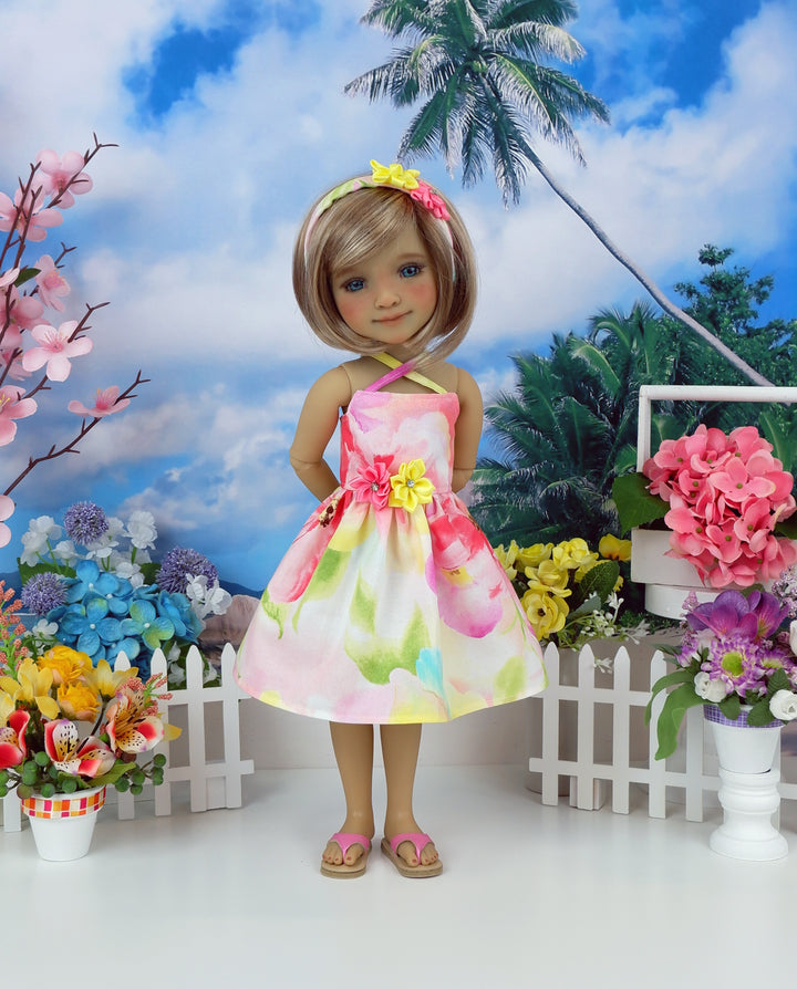 Summer Watercolors - dress with shoes for Ruby Red Fashion Friends doll