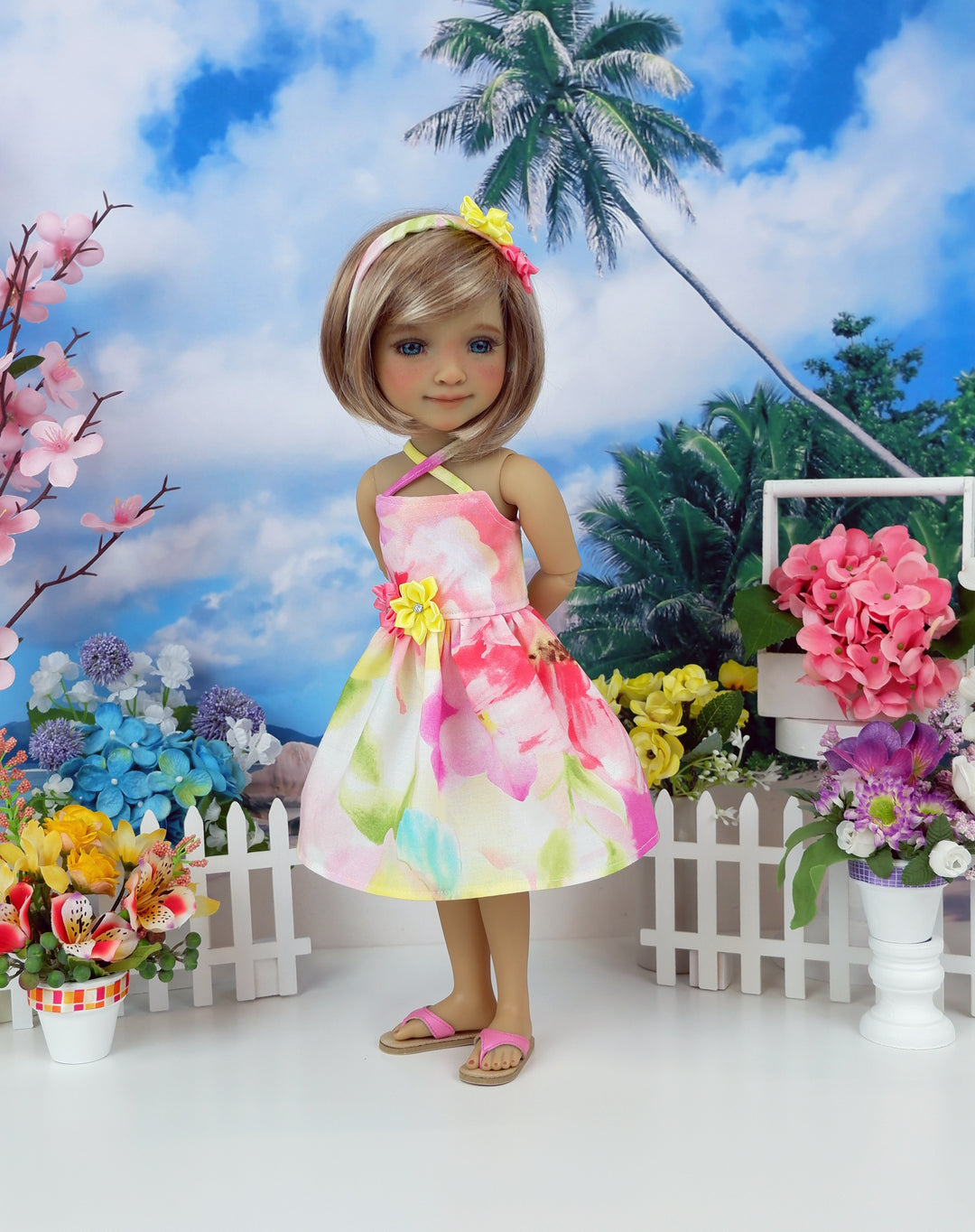 Summer Watercolors - dress with shoes for Ruby Red Fashion Friends doll