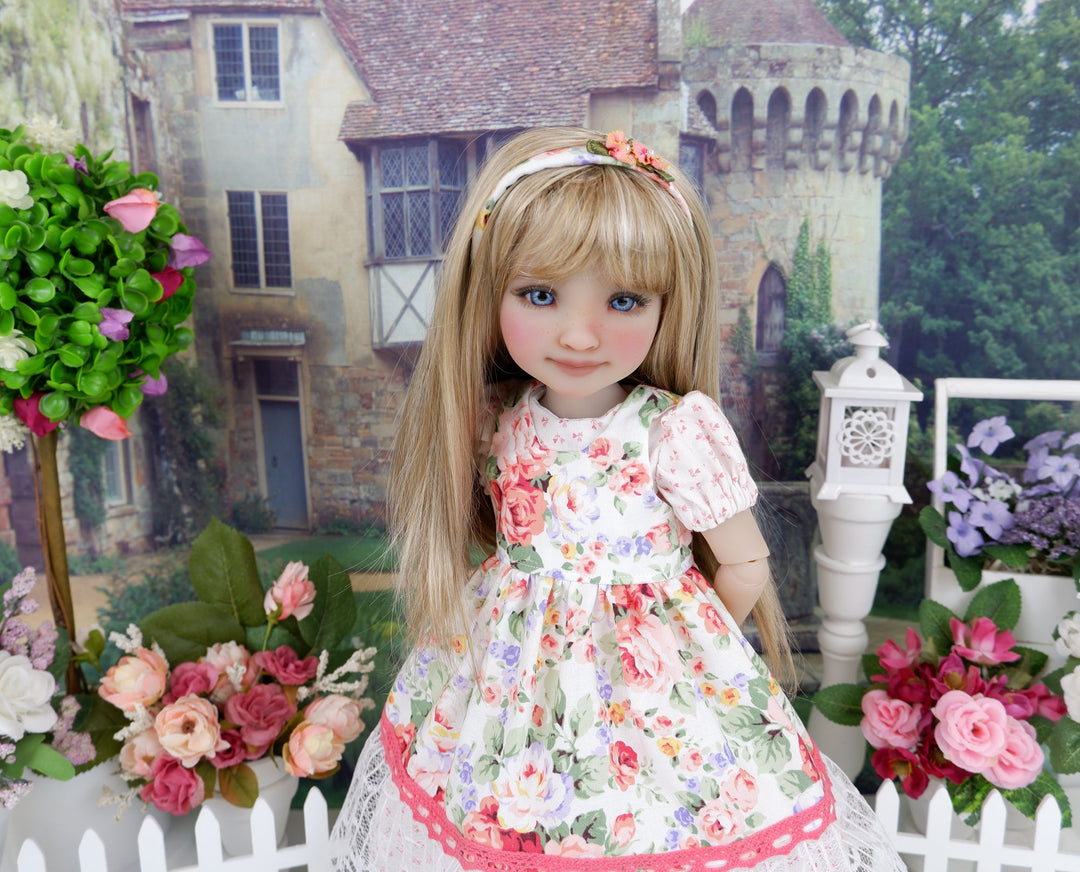 Summerside Blossoms - dress & pinafore with shoes for Ruby Red Fashion Friends doll
