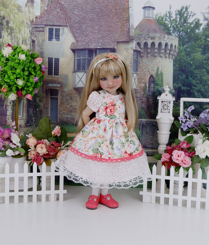 Summerside Blossoms - dress & pinafore with shoes for Ruby Red Fashion Friends doll