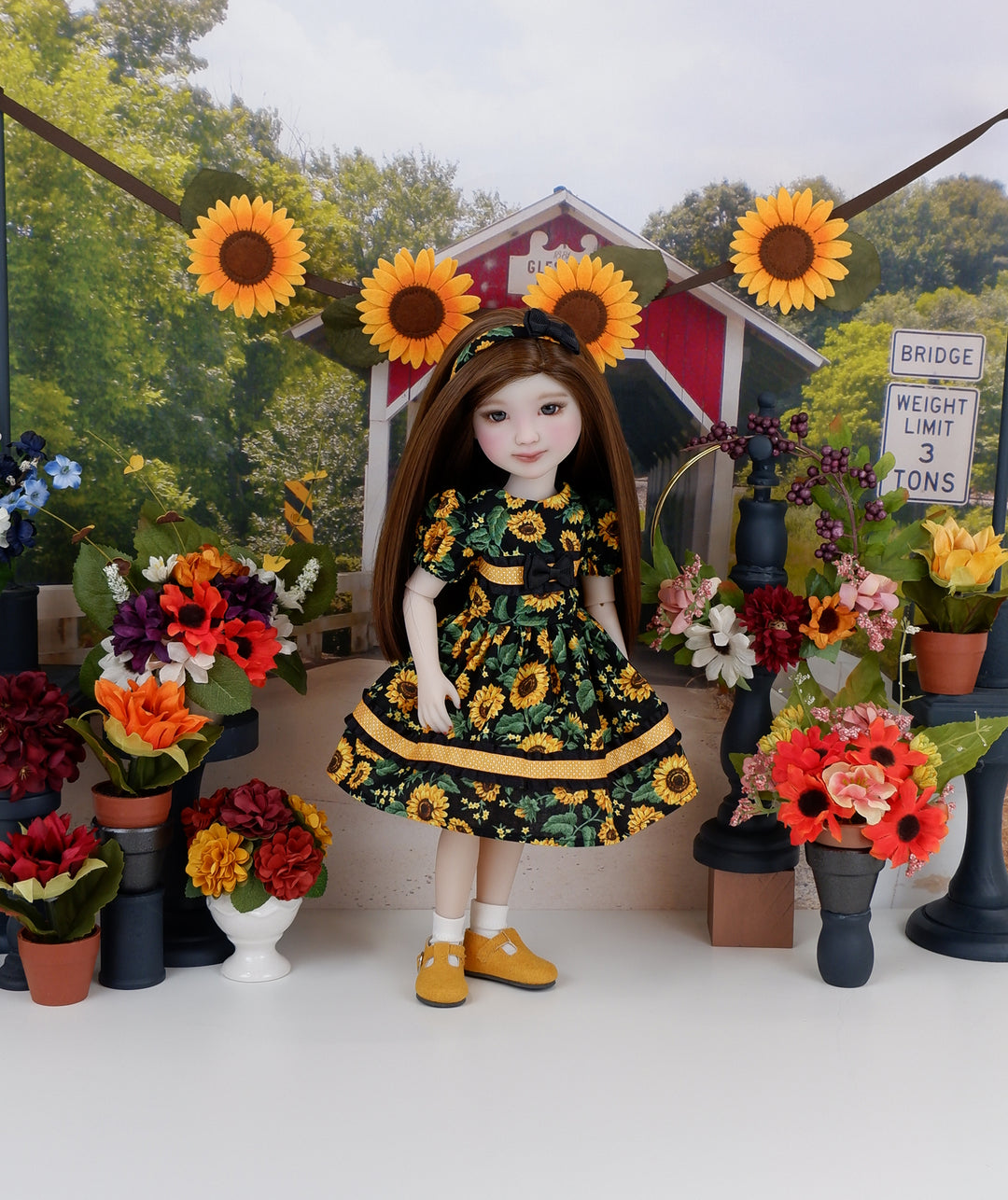 Sunflower Festival - dress with shoes for Ruby Red Fashion Friends doll