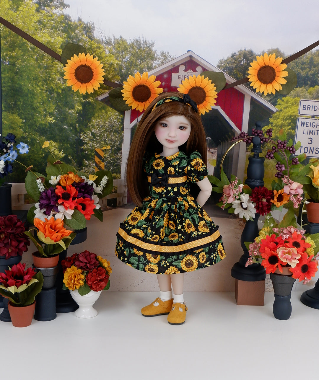 Sunflower Festival - dress with shoes for Ruby Red Fashion Friends doll