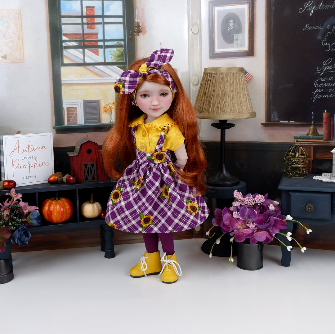 Sunflower Susan - blouse & jumper with boots for Ruby Red Fashion Friends doll