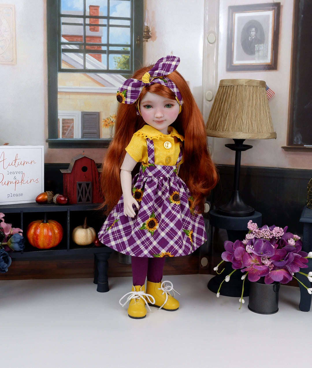 Sunflower Susan - blouse & jumper with boots for Ruby Red Fashion Friends doll