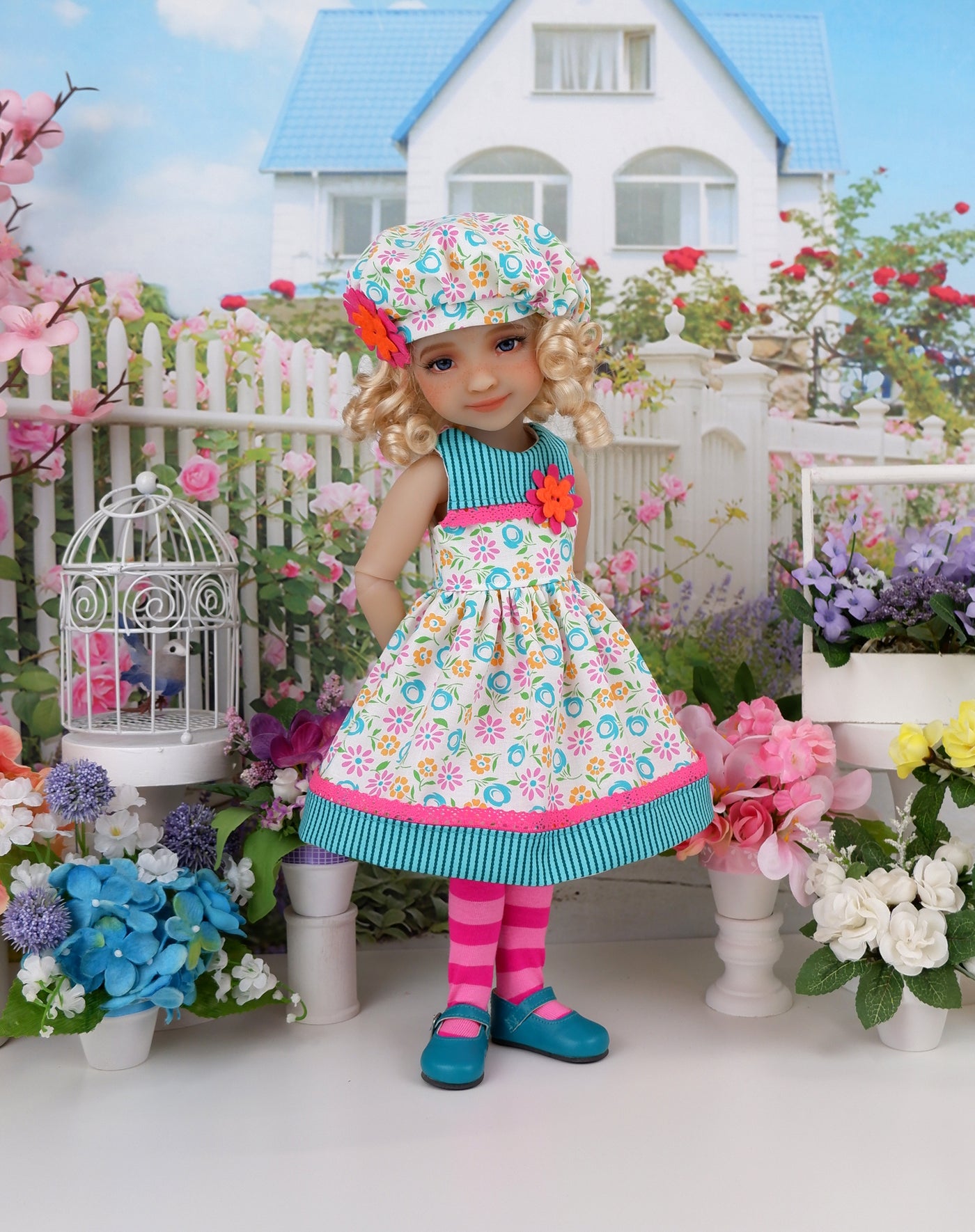 Sunny Garden - dress with shoes for Ruby Red Fashion Friends doll