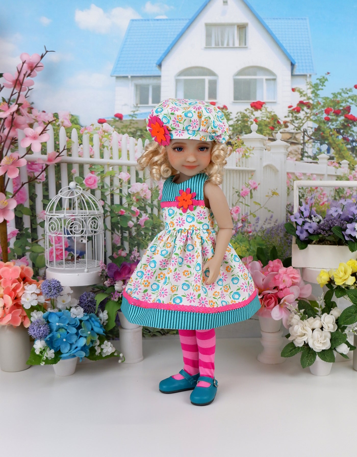 Sunny Garden - dress with shoes for Ruby Red Fashion Friends doll