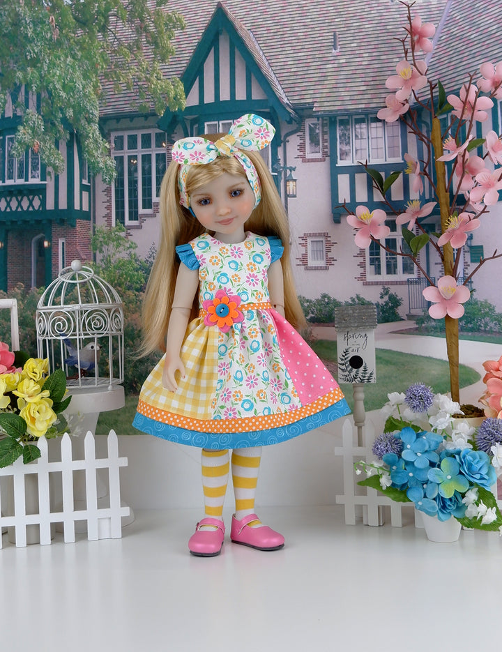 Sunshine Garden - dress with shoes for Ruby Red Fashion Friends doll