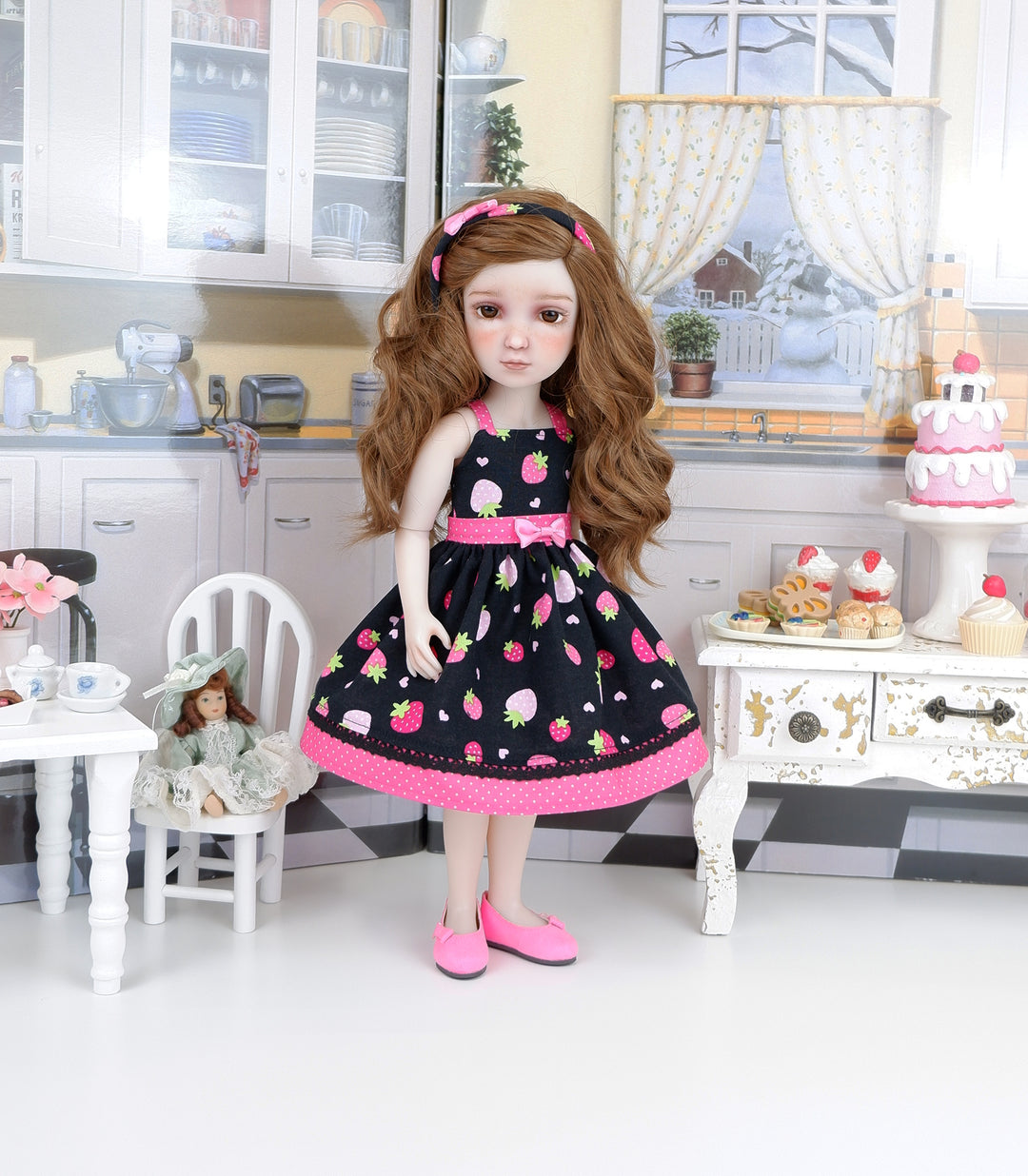 Sweet Strawberries - dress with shoes for Ruby Red Fashion Friends doll