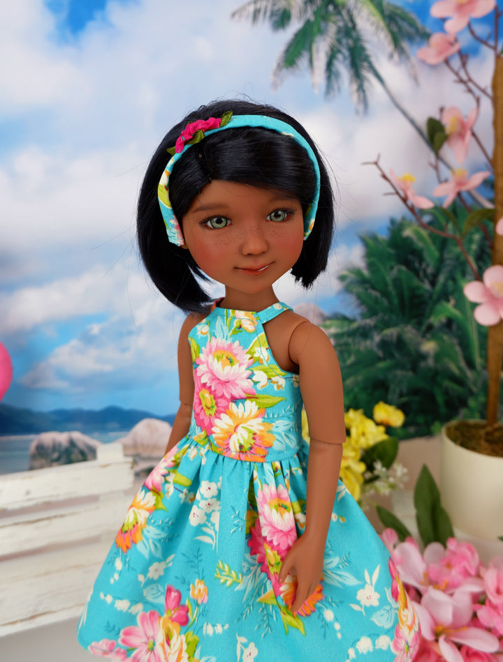 Tahiti Floral - dress with shoes for Ruby Red Fashion Friends doll