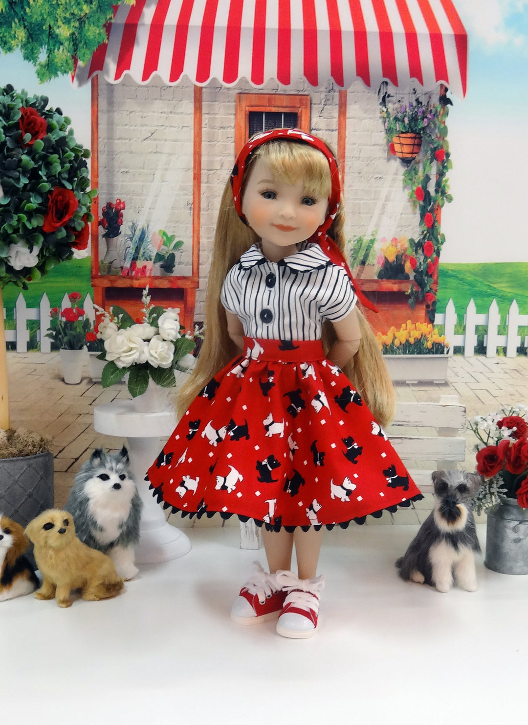 Tail Wagging - blouse & skirt for Ruby Red Fashion Friends doll
