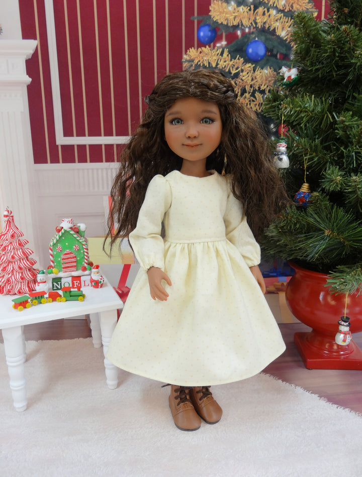 Teddy Bear Christmas - dress & pinafore for Ruby Red Fashion Friends doll