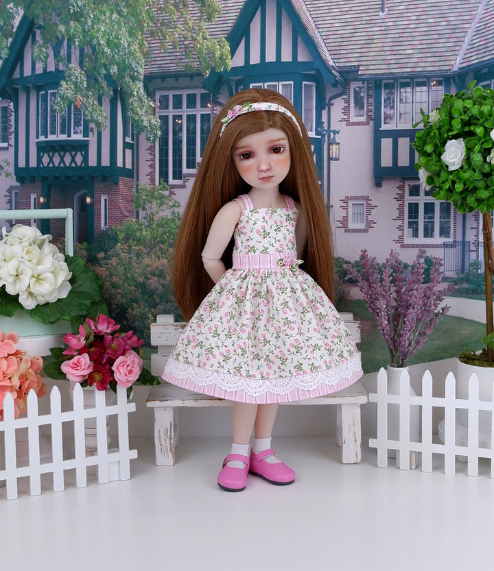 Tiny Pink Posies - dress with shoes for Ruby Red Fashion Friends doll