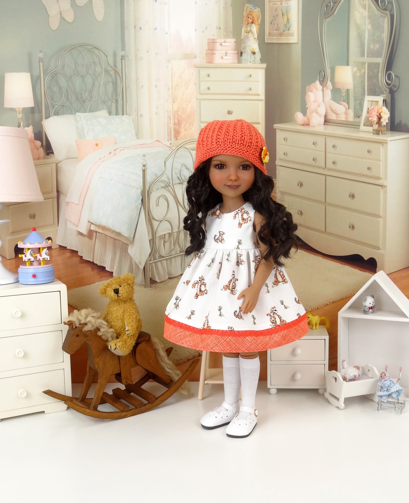 Tiny Tigger - dress and sweater with shoes for Ruby Red Fashion Friends doll