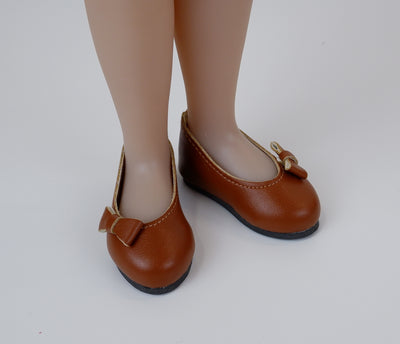 Bow Toe Ballet Flats - Toffee