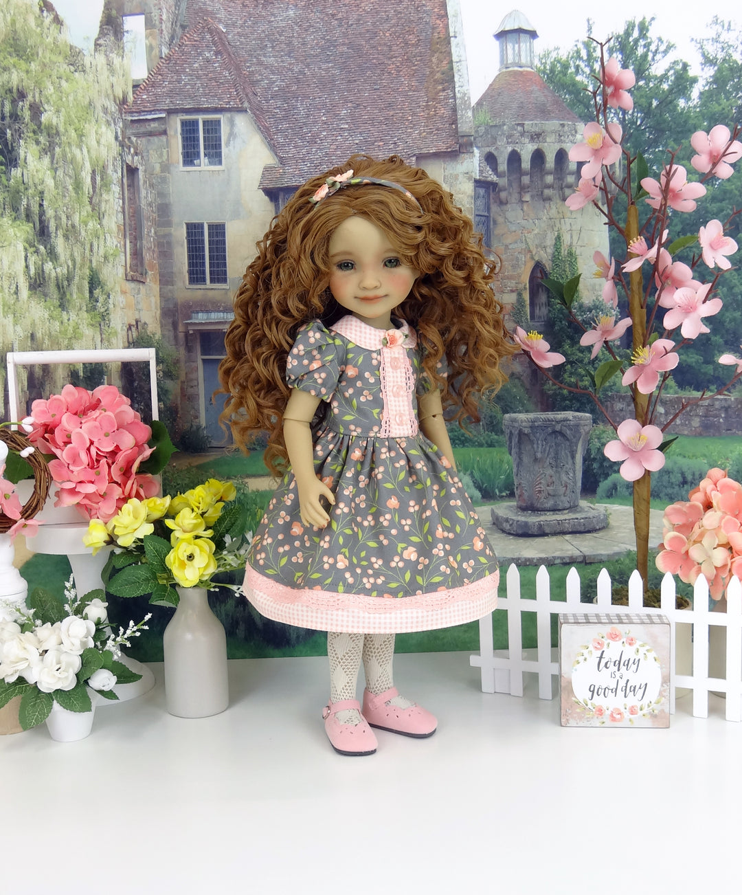 Tomorrow's Flowers - dress ensemble with shoes for Ruby Red Fashion Friends doll
