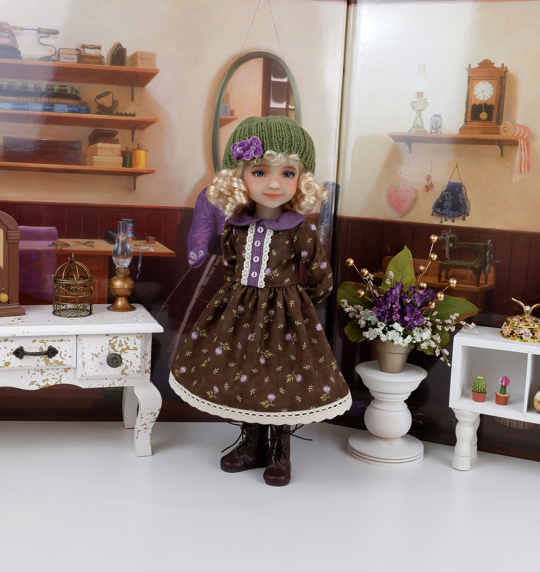 Tossed Thistles - dress ensemble with boots for Ruby Red Fashion Friends doll