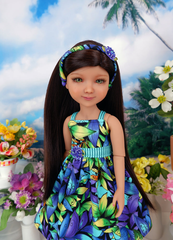 Tropic Ferns - dress with shoes for Ruby Red Fashion Friends doll