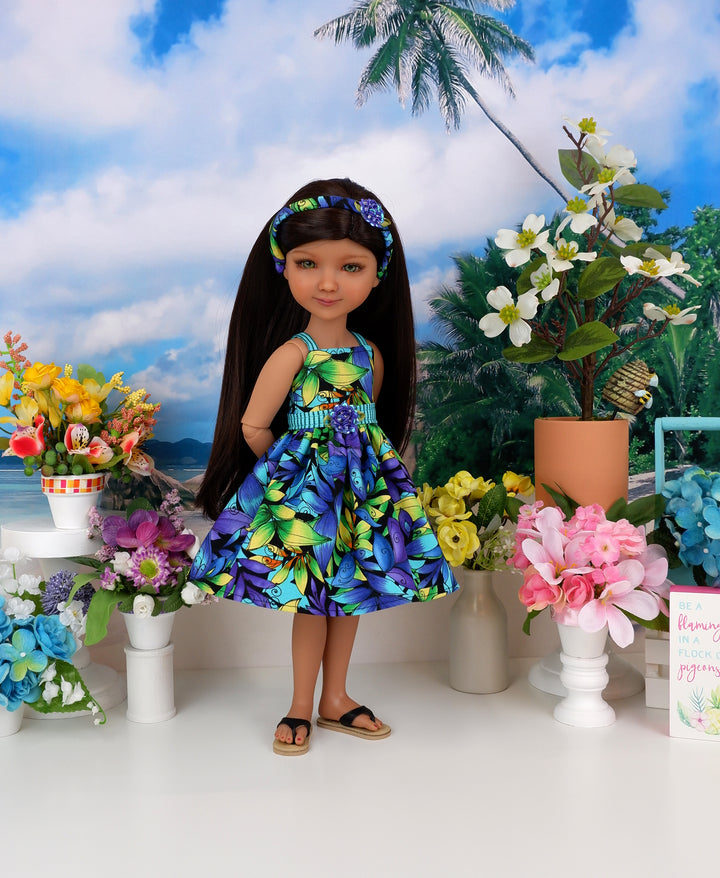 Tropic Ferns - dress with shoes for Ruby Red Fashion Friends doll