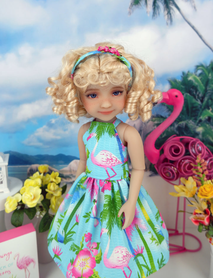 Tropical Birds - dress with shoes for Ruby Red Fashion Friends doll