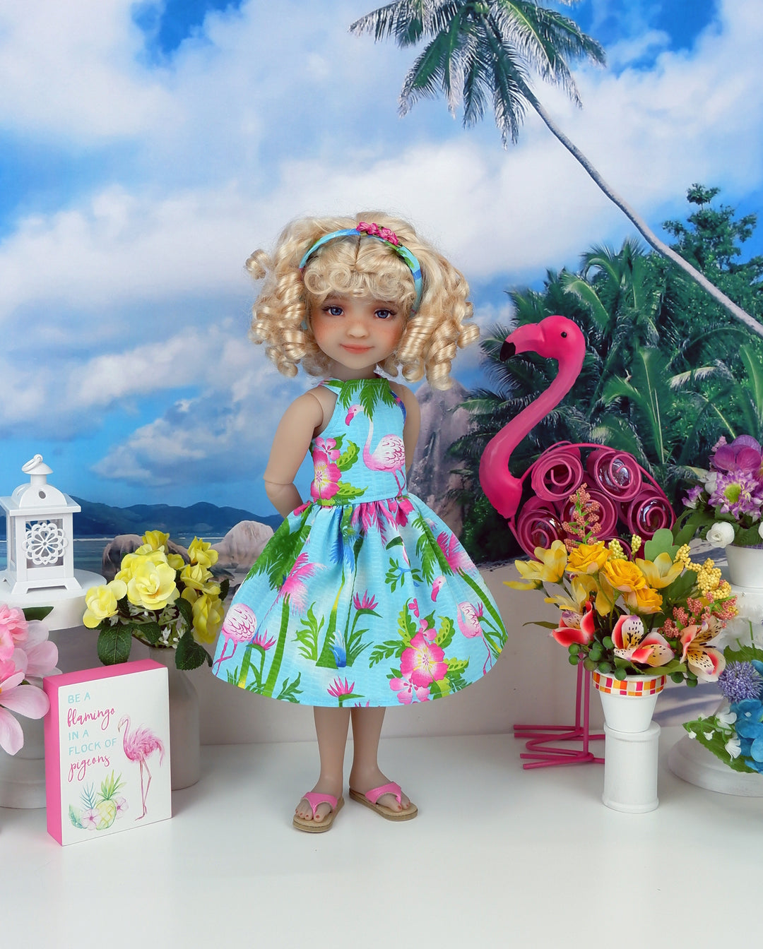 Tropical Birds - dress with shoes for Ruby Red Fashion Friends doll