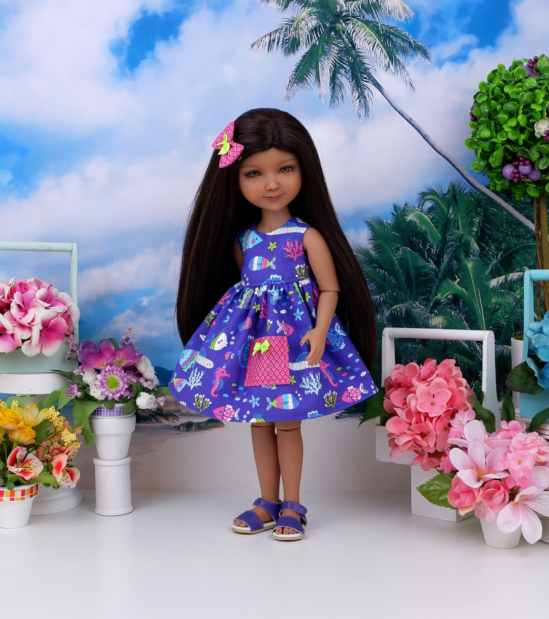 Tropical Fish - dress with sandals for Ruby Red Fashion Friends doll –  Cottontail Doll Designs