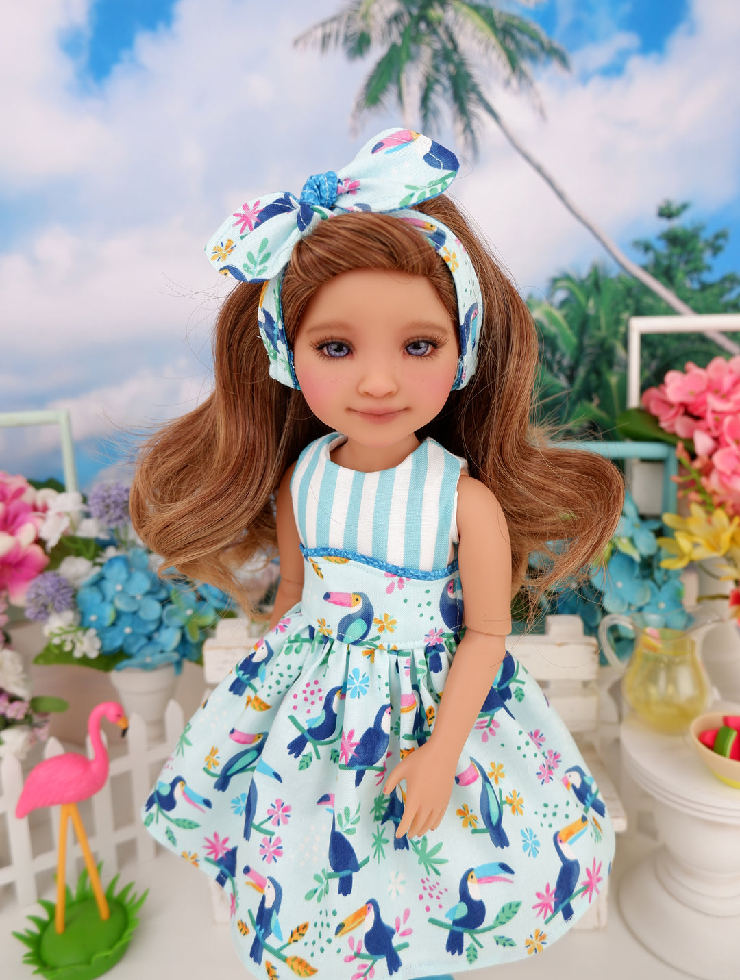 Tropical Toucan - dress and shoes for Ruby Red Fashion Friends doll