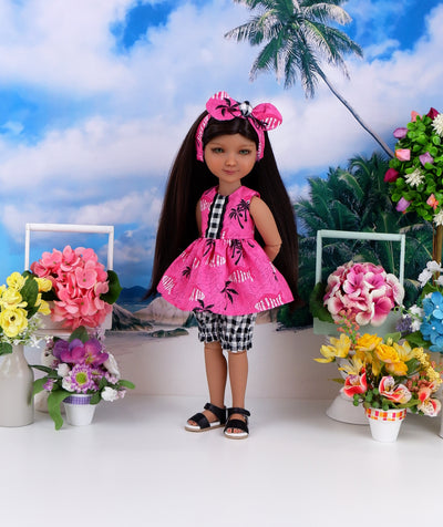 Tropical Waters - top & bloomers with sandals for Ruby Red Fashion Friends doll