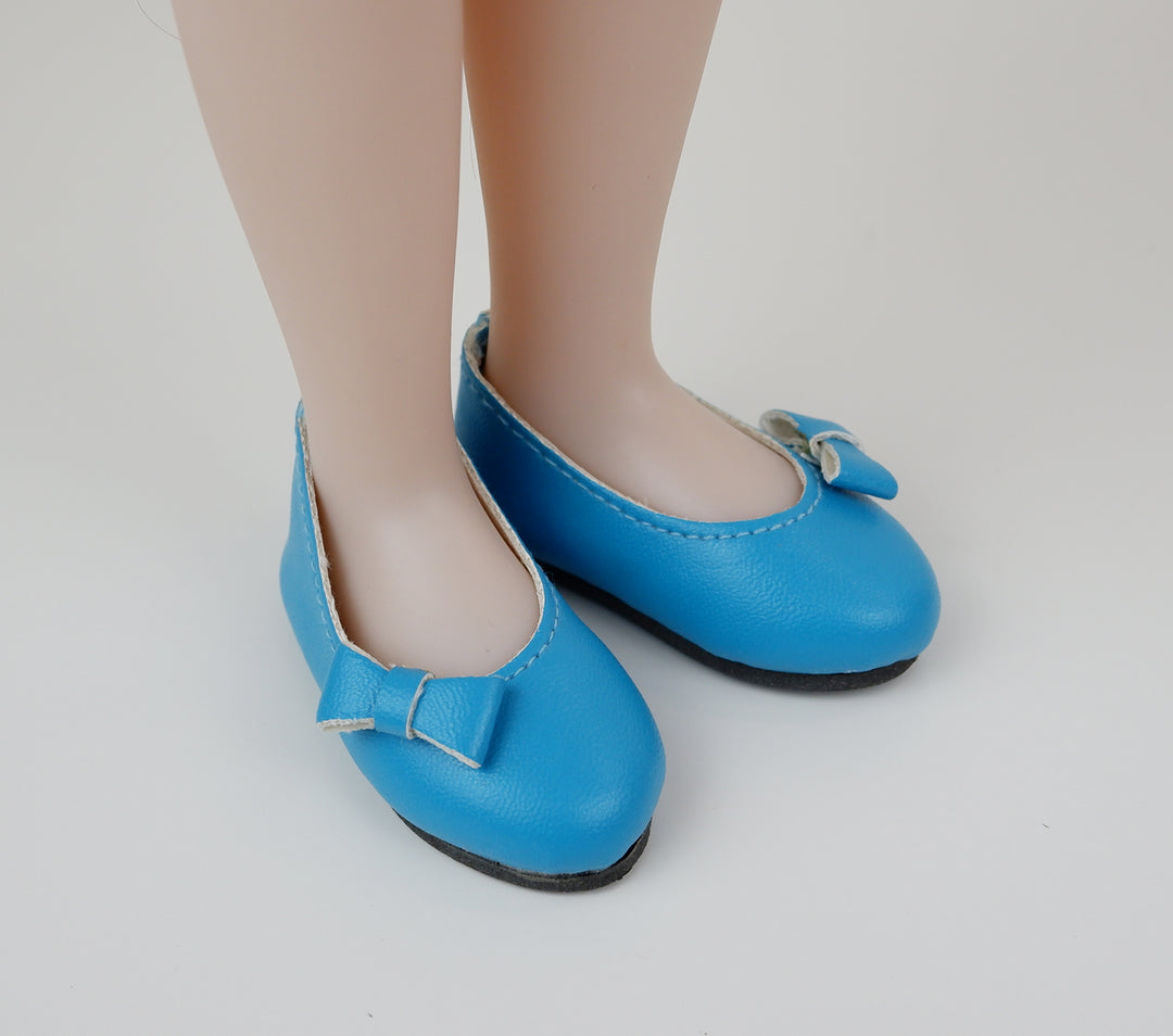 FACTORY SECONDS Bow Toe Ballet Flats - Turquoise