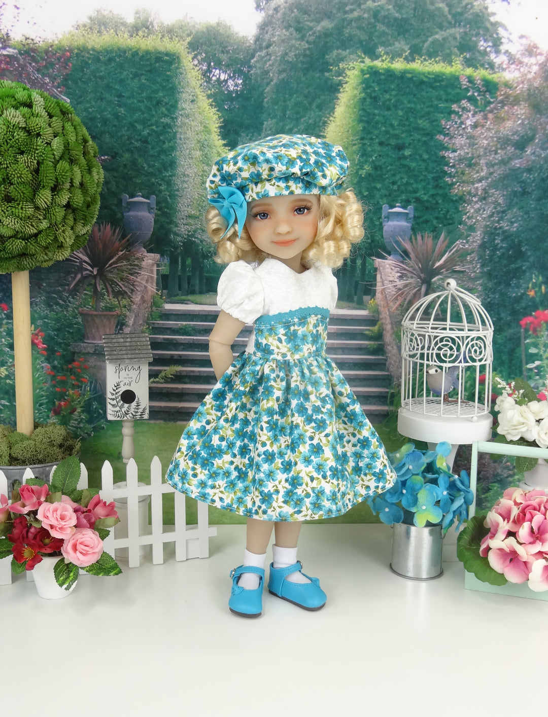 Turquoise in Spring - dress and shoes for Ruby Red Fashion Friends doll